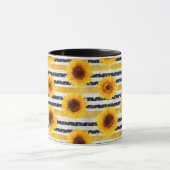 Mug Sunflower Stripes Navy & Yellow  (Centre)