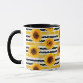 Mug Sunflower Stripes Navy & Yellow  (Gauche)