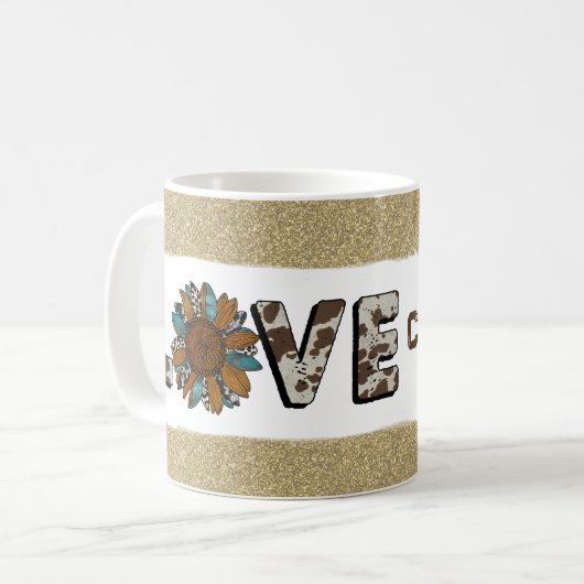 Mug Sunflower Western Loho Boho été (Devant gauche)