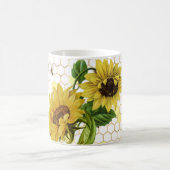 Mug Sunflower Yellow Honeycomb Bees Gold (Centre)