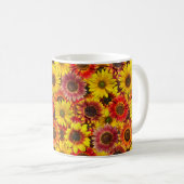 Mug Sunflowers Motif sans couture (Devant droit)