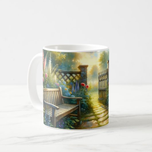 Mug Sunlit Garden Pathway Gate Scene (Devant gauche)