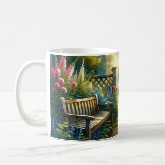 Mug Sunlit Garden Pathway Gate Scene (Gauche)