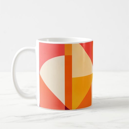 Mug Sunlit Plum Orange Geometric Abstract (Gauche)