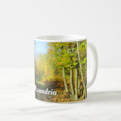 Mug Sunlit Woods en automne - Personnalisé (Devant droit)