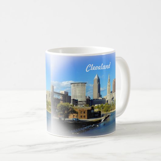 Mug Sunny Cleveland River Skyline  (Devant droit)