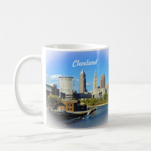 Mug Sunny Cleveland River Skyline  (Gauche)