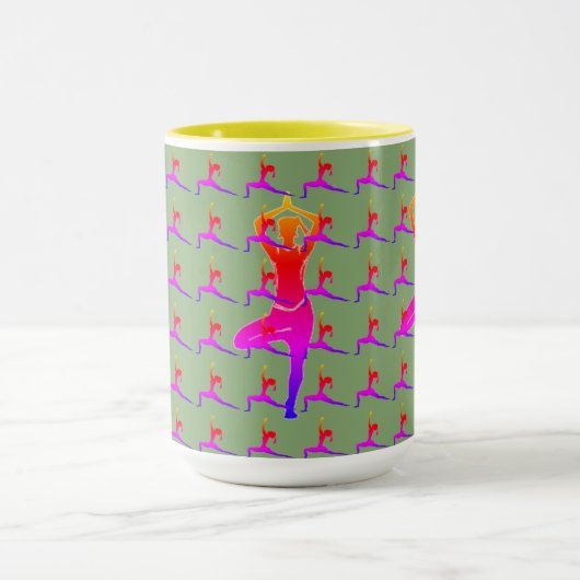 Mug Sunny Fun Yoga Design' Combo Café Mug/ Coupe (Centre)