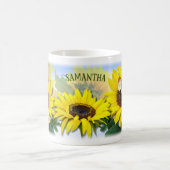Mug Sunny Sunflower Texte personnalisé (Centre)