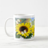 Mug Sunny Sunflower Texte personnalisé (Gauche)
