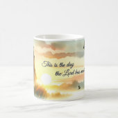 Mug Sunrise Church with Birds in Misty Meadow (Centre)