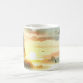 Mug Sunrise Church with Birds in Misty Meadow No Verse (Centre)