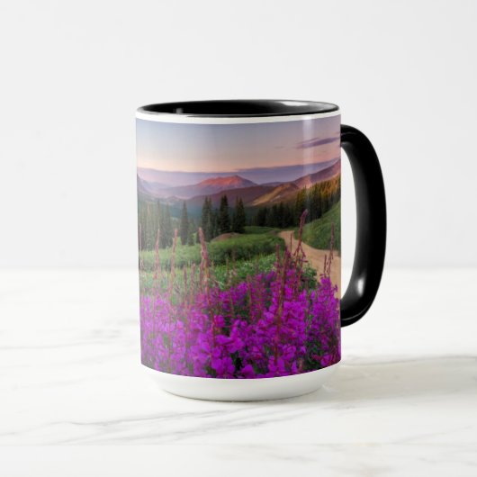 Mug Sunrise fleur sauvage | Butte de crête, Colorado (Devant droit)
