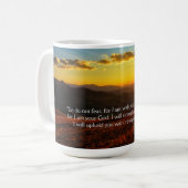 Mug Sunrise Mountain Ne Craignez Pas Ésaïe 41:10 (Devant gauche)