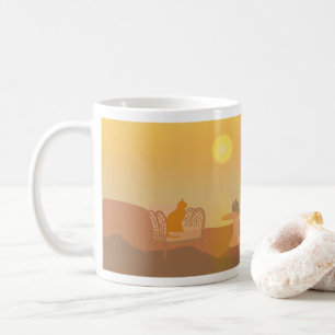Mug Sunrise Orange Cat Morning Hovering chien de rêve