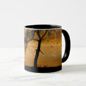 Mug Sunrise Sud-Ouest avec des chevaux et des arbres M (Devant droit)