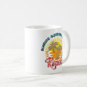 Mug Sunrise-Sunburn-Sunset-Repeat | Palmiers d'or (Devant droit)