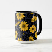 Mug Sunroot, tournesol sauvage en jaune et bleu (Devant droit)
