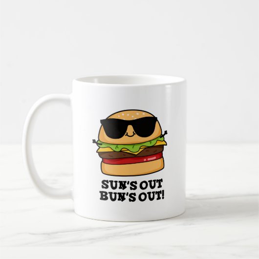 Mug Sun's Out Bun's Out Funny Summer Burger Pun (Gauche)