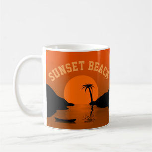 Mug Sunset Beach Art Tropical Orange