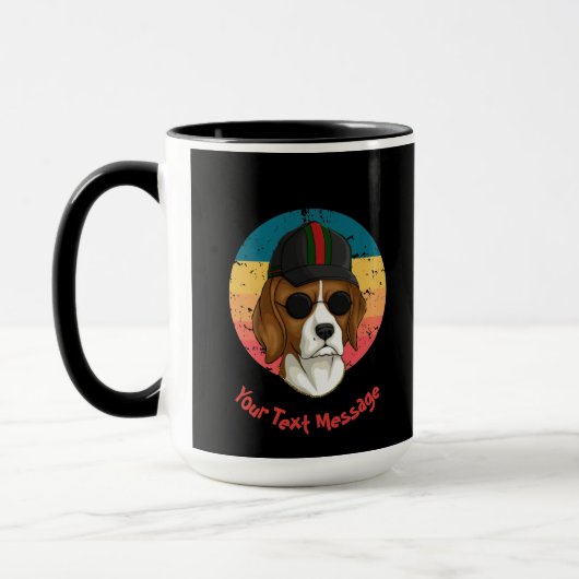 Mug Sunset Hound votre message texte (Gauche)