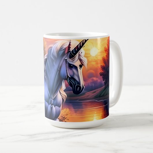 Mug Sunset Lake River Unicorn Seven (Devant droit)