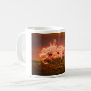 Mug Sunset Macro Nature Scene of Moss and Plant