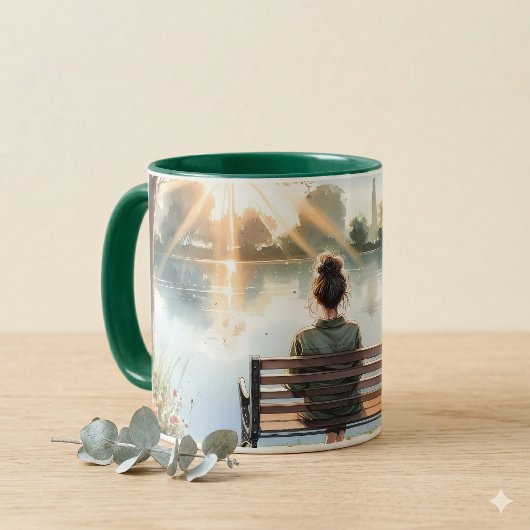 Mug Sunset Reflections Lake Scene