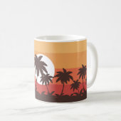 Mug Sunset Tropical Palm Beach Vintage (Devant droit)