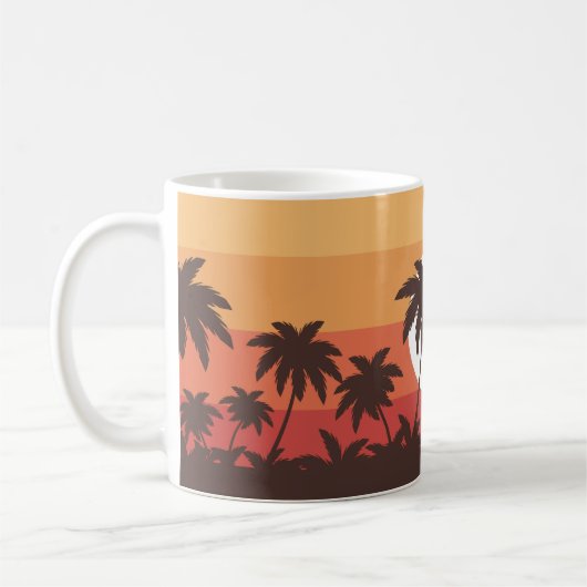 Mug Sunset Tropical Palm Beach Vintage (Gauche)