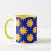 Mug Sunshine Sun Pattern Design On Blue  (Gauche)