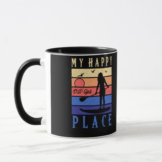 Mug SUP Girl My Happy Place Water Stand Paddle Board (Gauche)