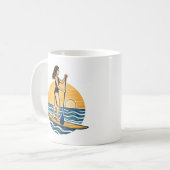 Mug SUP Sunset Paddle | Blue Beach Paddleboard Graphic (Devant gauche)