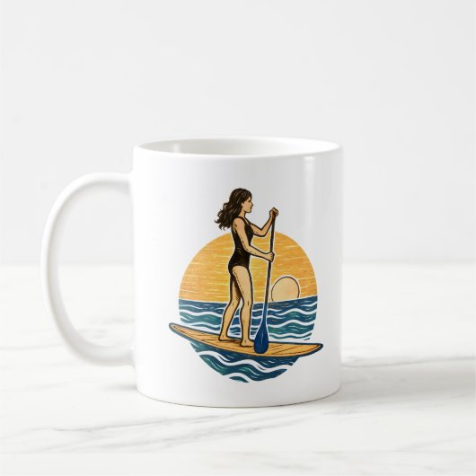 Mug SUP Sunset Paddleboard | Blue Coastal Life Graphic (Gauche)