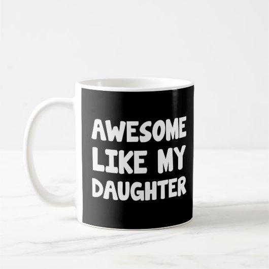Mug Super Comme Ma Fille Fête du Père Fête Fête des mè (Gauche)