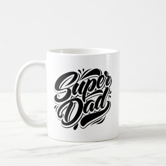 Mug Super Dad Hero Typography Design-67888 (Gauche)