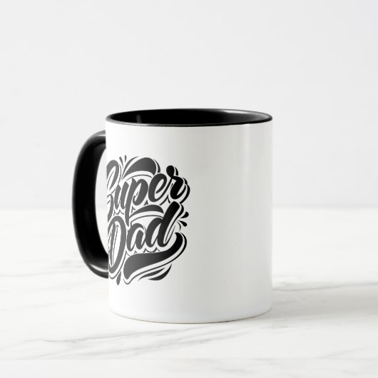Mug Super Dad Hero Typography Design-67888 (Devant gauche)