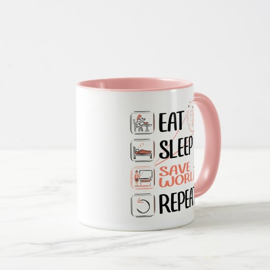 Mug Super enseignant math sauve le monde. Merci Gift (Devant droit)