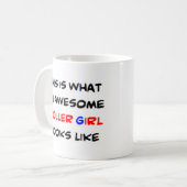 Mug super fille à rouleaux (Devant gauche)