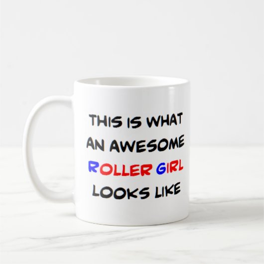 Mug super fille à rouleaux (Gauche)