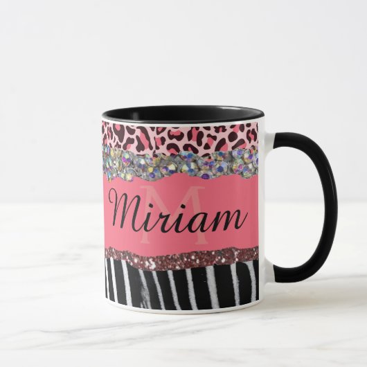Mug Super fille rose Parties scintillant Empreinte de  (Droite)