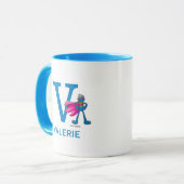 Mug Super Grover Ajouter Votre Nom Et Monogram V (Devant gauche)