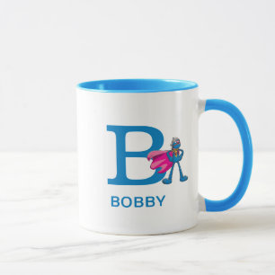 Mug Super Grover Ajouter Votre Nom Et Monogramme B