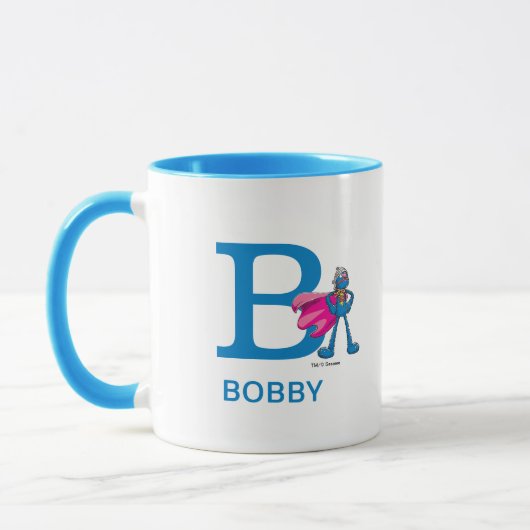 Mug Super Grover Ajouter Votre Nom Et Monogramme B (Gauche)
