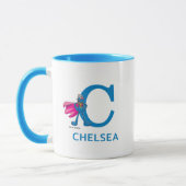 Mug Super Grover Ajouter Votre Nom Et Monogramme C (Gauche)