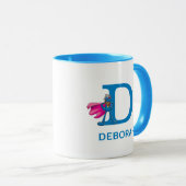 Mug Super Grover Ajouter Votre Nom Et Monogramme D (Devant droit)