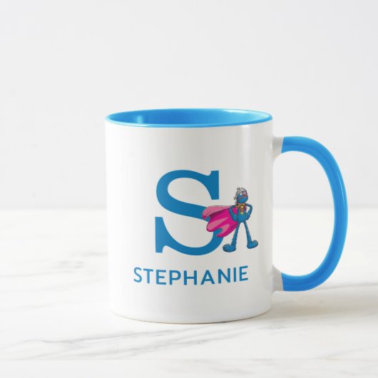 Mug Super Grover Ajouter Votre Nom Et Monogramme S (Droite)