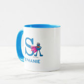Mug Super Grover Ajouter Votre Nom Et Monogramme S (Devant gauche)