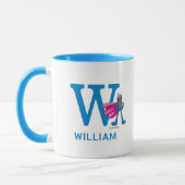 Mug Super Grover Ajouter Votre Nom Et Monogramme W (Gauche)