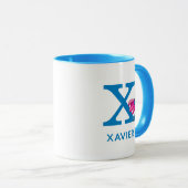Mug Super Grover Ajouter Votre Nom Et Monogramme X (Devant droit)